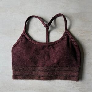 Alo seamless luxe terry cuddle bra-cherry cola NWOT